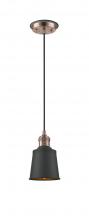  201CBP-ACBK-M9-BK - Addison - 1 Light - 5 inch - Antique Copper - Cord hung - Mini Pendant