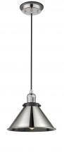 Innovations Lighting 201CBP-PNBK-M10-PN - Briarcliff - 1 Light - 10 inch - Polished Nickel - Cord hung - Mini Pendant