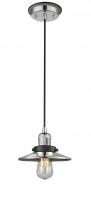  201CBP-PNBK-M1-PN - Railroad - 1 Light - 8 inch - Polished Nickel - Cord hung - Mini Pendant