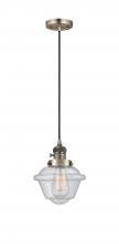  201CSW-AB-G534 - Oxford - 1 Light - 7 inch - Antique Brass - Cord hung - Mini Pendant