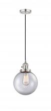  201CSW-PN-G202-8 - Beacon - 1 Light - 8 inch - Polished Nickel - Cord hung - Mini Pendant