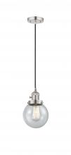  201CSW-PN-G204-6 - Beacon - 1 Light - 6 inch - Polished Nickel - Cord hung - Mini Pendant