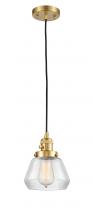  201CSW-SG-G172 - Fulton - 1 Light - 7 inch - Satin Gold - Cord hung - Mini Pendant