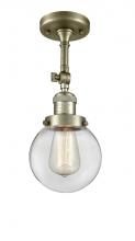  201F-AB-G202-6 - Beacon - 1 Light - 6 inch - Antique Brass - Semi-Flush Mount