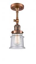  201F-AC-G184S - Canton - 1 Light - 5 inch - Antique Copper - Semi-Flush Mount