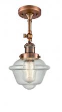  201F-AC-G534 - Oxford - 1 Light - 7 inch - Antique Copper - Semi-Flush Mount