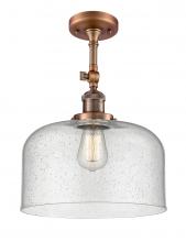  201F-AC-G74-L - Bell - 1 Light - 12 inch - Antique Copper - Semi-Flush Mount