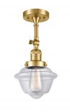  201F-SG-G532 - Oxford - 1 Light - 7 inch - Satin Gold - Semi-Flush Mount