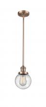  201S-AC-G204-6 - Beacon - 1 Light - 6 inch - Antique Copper - Stem Hung - Mini Pendant