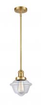  201S-SG-G532 - Oxford - 1 Light - 8 inch - Satin Gold - Stem Hung - Mini Pendant