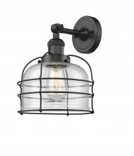  203-BK-G74-CE - Bell Cage - 1 Light - 9 inch - Matte Black - Sconce