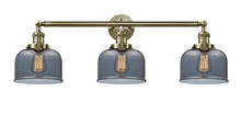  205-AB-G73-LED - Bell - 3 Light - 32 inch - Antique Brass - Bath Vanity Light