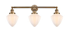  205-BB-G661-7 - Bullet - 3 Light - 34 inch - Brushed Brass - Bath Vanity Light