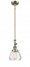  206-AB-G172 - Fulton - 1 Light - 7 inch - Antique Brass - Stem Hung - Mini Pendant