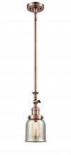  206-AC-G58 - Bell - 1 Light - 5 inch - Antique Copper - Stem Hung - Mini Pendant