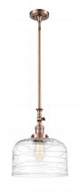  206-AC-G713-L - Bell - 1 Light - 12 inch - Antique Copper - Stem Hung - Mini Pendant