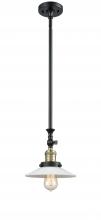  206-BAB-G1 - Halophane - 1 Light - 9 inch - Black Antique Brass - Stem Hung - Mini Pendant