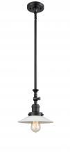  206-BK-G1 - Halophane - 1 Light - 9 inch - Matte Black - Stem Hung - Mini Pendant