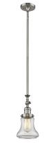  206-SN-G192 - Bellmont - 1 Light - 6 inch - Brushed Satin Nickel - Stem Hung - Mini Pendant