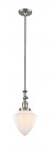  206-SN-G661-7 - Bullet - 1 Light - 7 inch - Brushed Satin Nickel - Stem Hung - Mini Pendant