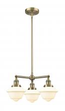  207-AB-G531 - Oxford - 3 Light - 20 inch - Antique Brass - Stem Hung - Chandelier