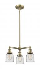  207-AB-G54 - Bell - 3 Light - 19 inch - Antique Brass - Stem Hung - Chandelier