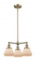  207-AB-G71 - Bell - 3 Light - 22 inch - Antique Brass - Stem Hung - Chandelier