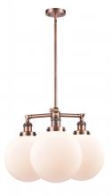  207-AC-G201-10 - Beacon - 3 Light - 24 inch - Antique Copper - Stem Hung - Chandelier