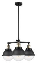 Innovations Lighting 207-BAB-HFS-62-BK-LED - Hampden - 3 Light - 20 inch - Black Antique Brass - Stem Hung - Chandelier