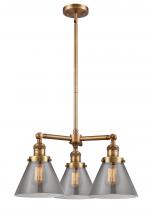 Innovations Lighting 207-BB-G43-LED - Cone - 3 Light - 22 inch - Brushed Brass - Stem Hung - Chandelier