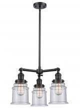 Innovations Lighting 207-BK-G184-LED - Canton - 3 Light - 18 inch - Matte Black - Stem Hung - Chandelier