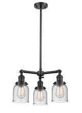 Innovations Lighting 207-BK-G54-LED - Bell - 3 Light - 19 inch - Matte Black - Stem Hung - Chandelier