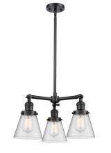 Innovations Lighting 207-BK-G64-LED - Cone - 3 Light - 19 inch - Matte Black - Stem Hung - Chandelier