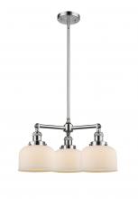  207-PC-G71-LED - Bell - 3 Light - 22 inch - Polished Chrome - Stem Hung - Chandelier