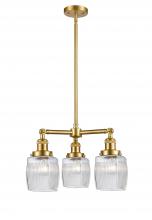  207-SG-G302 - Colton - 3 Light - 18 inch - Satin Gold - Stem Hung - Chandelier