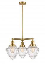 Innovations Lighting 207-SG-G664-7 - Bullet - 3 Light - 20 inch - Satin Gold - Stem Hung - Chandelier