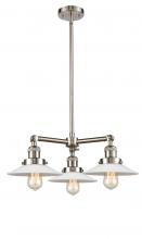 Innovations Lighting 207-SN-G1-LED - Halophane - 3 Light - 22 inch - Brushed Satin Nickel - Stem Hung - Chandelier