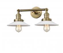  208-BB-G1 - Halophane - 2 Light - 18 inch - Brushed Brass - Bath Vanity Light