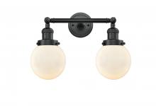  208-BK-G201-6 - Beacon - 2 Light - 17 inch - Matte Black - Bath Vanity Light