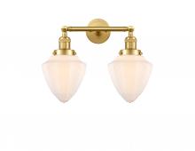  208-SG-G661-7 - Bullet - 2 Light - 18 inch - Satin Gold - Bath Vanity Light