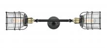 Innovations Lighting 208L-BAB-G54-CE - Bell Cage - 2 Light - 6 inch - Black Antique Brass - Bath Vanity Light