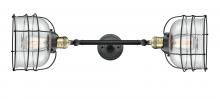  208L-BAB-G74-CE - Bell Cage - 2 Light - 9 inch - Black Antique Brass - Bath Vanity Light