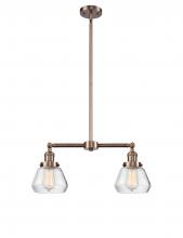  209-AC-G172 - Fulton - 2 Light - 21 inch - Antique Copper - Stem Hung - Island Light