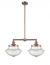  209-AC-G544 - Oxford - 2 Light - 25 inch - Antique Copper - Stem Hung - Island Light