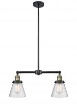  209-BAB-G64 - Cone - 2 Light - 21 inch - Black Antique Brass - Stem Hung - Island Light