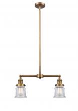 Innovations Lighting 209-BB-G182S - Canton - 2 Light - 21 inch - Brushed Brass - Stem Hung - Island Light