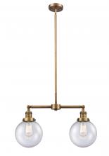  209-BB-G204-8 - Beacon - 2 Light - 25 inch - Brushed Brass - Stem Hung - Island Light