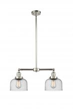  209-PN-G74 - Bell - 2 Light - 21 inch - Polished Nickel - Stem Hung - Island Light