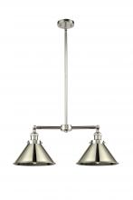  209-PN-M10-PN - Briarcliff - 2 Light - 21 inch - Polished Nickel - Stem Hung - Island Light