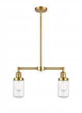  209-SG-G312 - Dover - 2 Light - 21 inch - Satin Gold - Stem Hung - Island Light